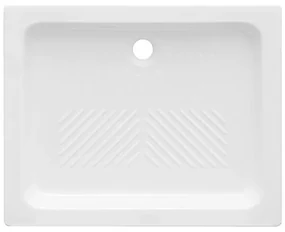Piatto doccia 80x120 H 10 rettangolare in ceramica bianca con antiscivolo Holy