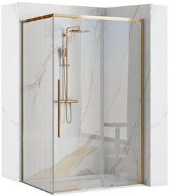 Rea Solar Gold box doccia 100x80 cm rettangolare oro lucida/vetro trasparente REA-K4901