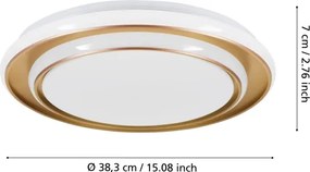 Eglo 902044 - Plafoniera LED MOSCHELLA LED/24W/230V Ø 40 cm dorata