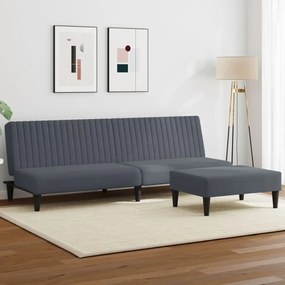 Set Di Divani 2 Pz Grigio Scuro İn Velluto /