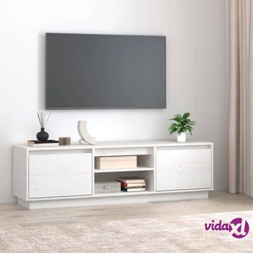 vidaXL Mobile Porta TV Bianco 140x35x40 cm in Legno Massello di Pino