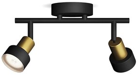 Philips - Faretto CONDUIT 2xGU10/5W/230V nero/ottone