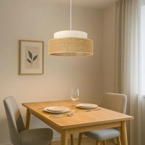 Lampadario a sospensione con filo BOHO 1xE27/60W/230V diametro 40 cm color crema/beige