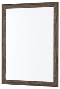 Specchio bagno 57x67 cornice marrone effetto legno reversibile   Wood