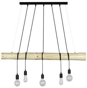 Spot-Light 69314504 - Lampadario a sospensione con filo TRABO 5xE27/60W/230V pino