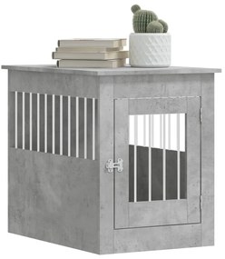 Gabbia cani arredamento grigio cemento 55x80x68cm multistrato