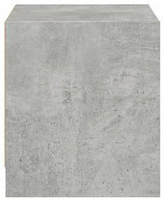 Comodini con Ante in Vetro 2pz Grigio Cemento 35x37x42 cm