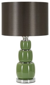 Lampada da tavolo grigio-verde con paralume in tessuto (altezza 57 cm) Eva - Mauro Ferretti
