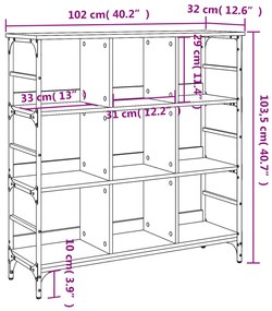 Credenza Grigio Sonoma 102x32x103,5 cm in Legno Multistrato