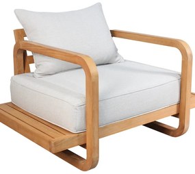 Poltrona da giardino con cuscino Equateur NATERIAL con braccioli 1 posti in teak, seduta in teak marrone L 83 x H 83 x P 83 cm