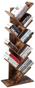 Costway Libreria ad albero con 8 livelli, Espositore per CD film album con dispositivo antiribaltamento, Marrone rustico