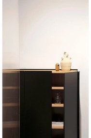 Cassettiera alta nera effetto rovere95x120 cm Arista - Teulat