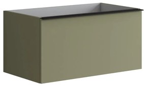 Mobile da bagno da fissare sotto lavabo L 80 x H 40 x P 45.5 cm verde salvia, 2 cassetti Pixel plain