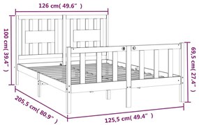 Giroletto con Testiera in Legno Massello di Pino 120x200 cm