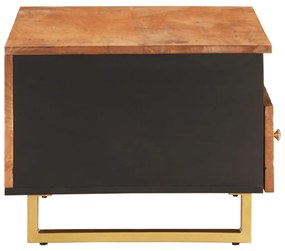 Tavolino da salotto marrone e nero 80x54x40 cm legno di mango