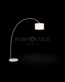 Piantana in metallo bianco lucido paralume bianco callisto 1 luce a...