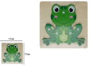 Trade Shop - Puzzle 3d In Legno Forma Di Rana Educativo Colorato Gioco Bambini Imparare 07316