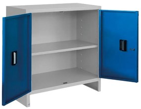 Armadio basso Pratiko K in acciaio, grigio e blu L 60 x H 80 x P 40 cm, 2 ante, da interno