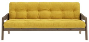 Divano letto in velluto a coste giallo 204 cm Grab - Karup Design