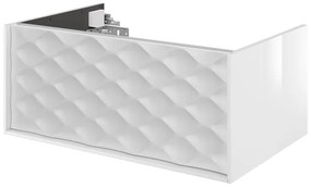 Mobile da bagno sospeso sotto lavabo L 75 x H 32 x P 48 cm bianco laccato lucido, 1 cassetto SENSEA Neo Frame