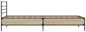 Giroletto rovere sonoma 90x200 cm legno multistrato e metallo