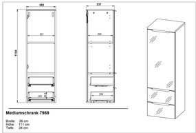 Mobile bagno alto sospeso grigio 36x111 cm Vasio - Germania
