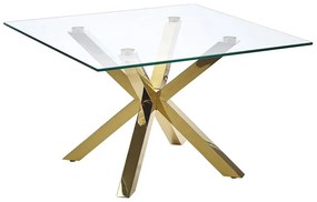 Tavolino da caffè vetro oro 70 x 70 cm STARLIGHT Beliani