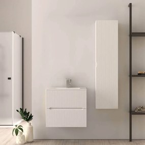 Mobile bagno cannettato 60 cm Bianco Opaco Riga