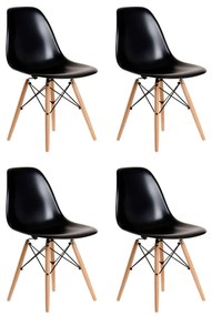 JULIETTE - set di 4 sedie moderne con gambe in legno