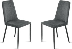 Sedia imbottita in tessuto Grigio Fumo ETTORE 2 sedie