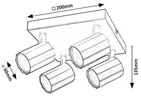 Rabalux 73026 - Faretto ROGELIO 4xGU10/5W/230V