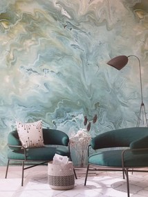 Fotomurale Marmo, verde e azzurro