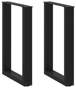 Gambe Tavolo Pranzo A Forma U 2 Pz Nero 50x(72-73) Cm Acciaio /