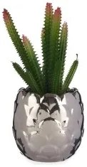 Pianta Decorativa Argentato Cactus Ceramica Plastica (8 x 20 x 8 cm)