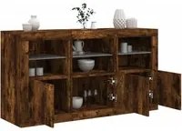 Credenza con Luci LED Rovere Fumo 123x37x67 cm 3209062