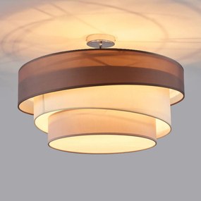 Plafoniera soffitto Melia Lindby, dimmerabile, Alluminio / Grigio / Zincato, Soggiorno / Sala da pranzo, Tessuto / Stoffa / Seta, Moderno, Plafoniera
