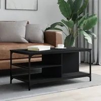 Tavolino da Salotto Nero 100x50x45 cm in Legno Multistrato 835304