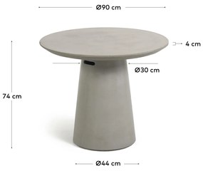 Kave Home - Tavolo Itai Ã˜ 90 cm cemento