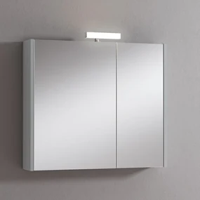 Pensile con luce Akira laccato lucido grigio chiaro L 80 x H 70 x P 15.5 cm