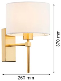 Argon 8048 - Applique ABBANO 1xE27/15W/230V ottone/bianco