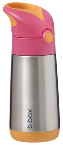 Bottiglia termica con cannuccia 350 ml – rosa/arancione