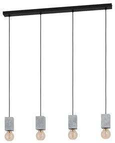 Lampadario Contemporaneo Prestwick 3 4 Luci Acciaio Nero