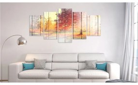 Quadro  Autumn Sun (5 Parts) Wide  Colore Bianco, Dimensioni e Misure 100x50