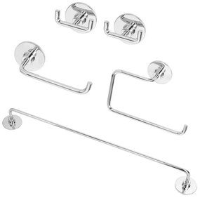 Set accessori a muro 5 pezzi in acciaio cromato e viti incluse Idea