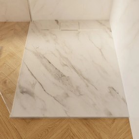 Piatto doccia SENSEA in composito minerale di resina gelificata bianco L 90 x L 120 x H 2.7 cm opaco