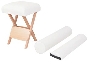 Sgabello Da Massaggio Spessore Sedile 12 Cm E 2 Supporti Bianco /