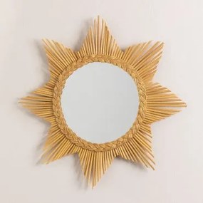 Specchio da parete rotondo in rattan Tiara NATURAL - Sklum