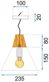 Lampada da soffitto SCANDI C Grigia