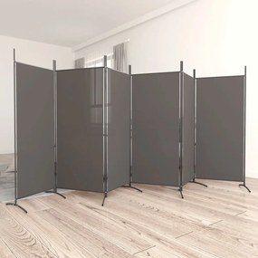 Divisorio A 6 Pannelli Antracite 520x180 Cm Tessuto /