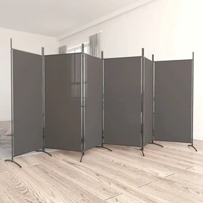 Divisorio A 6 Pannelli Antracite 520x180 Cm Tessuto /